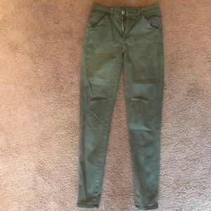 American eagle green high waisted skinny jeans
